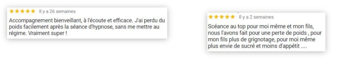 Des clientes heureuses d'être minces grâce à l'hypnose pour maigrir et l'expertise de Virginie Consol (38)